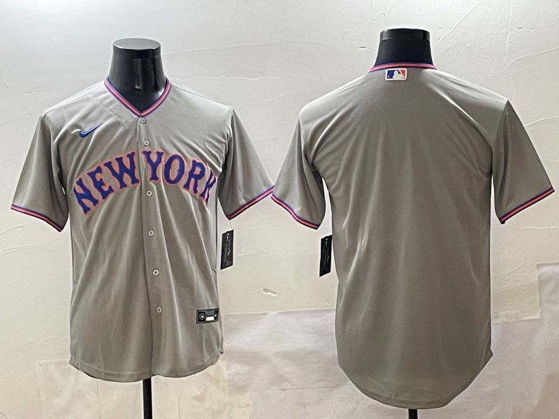Men New York Mets Blank Grey Second generation 2025 Nike MLB Jersey style 1